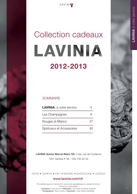 Téléchargez notre nouveaux catalogue cadeaux 2012 ... - Lavinia.com