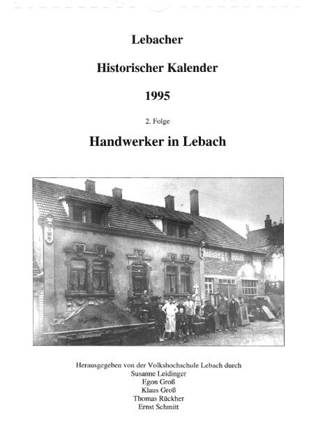 Historischer Kalender 1995 - Historischer Verein Lebach EV