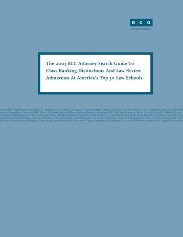 The 2003 BCG Attorney Search Guide To Class Ranking ... - Law.com