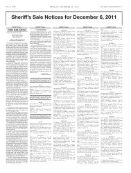 Sheriff's Sale Notices for December 6, 2011 -  Law.com