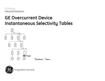 GE Overcurrent Device Instantaneous Selectivity Tables - GE Energy