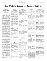 sheriff's sale Notices for January 10, 2012 - Law.com