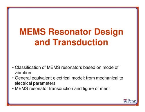 MEMS Resonators for Frequency Control and Sensing Applications