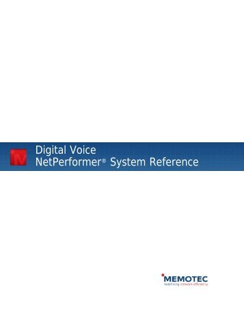 Digital Voice NetPerformer System Reference - Comtech EF Data