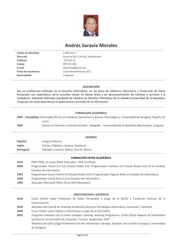 Descargar CURRICULUM VITAE - AEGU Asociación de ...