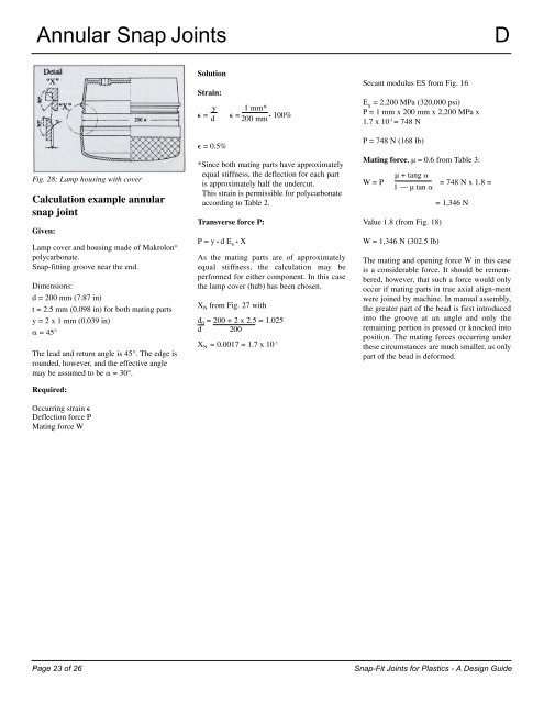 Snap-Fit Joints for Plastics - A Design Guide - MIT