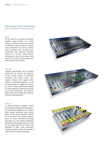 Products 2009 For broadcast, production, radio and live ... - Lawo