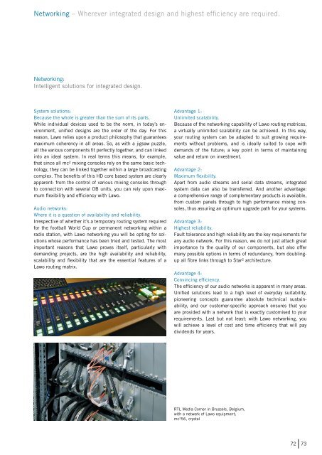 Products 2009 For broadcast, production, radio and live ... - Lawo