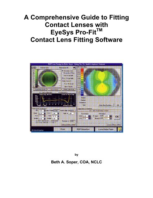 Pro-Fit Contact Lens Fitting Guide - EyeSys