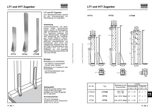 Zuganker LTT und HTT