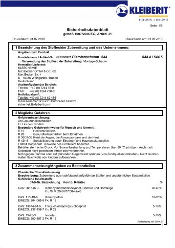 Sicherheitsdatenblatt - Layer-Großhandel GmbH & Co. KG