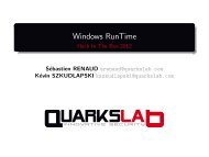 Windows RunTime - Hack In The Box 2012 - QuarksLAB