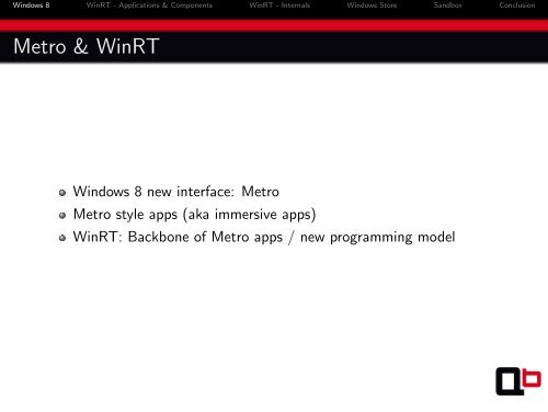 Windows RunTime - Hack In The Box 2012 - QuarksLAB