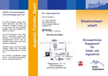 Flyer ehrenamtliche Einzelvormundschaft - Kreis Paderborn