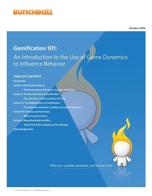 Gamification 101: An Introduction to the Use of Game ... - Bunchball