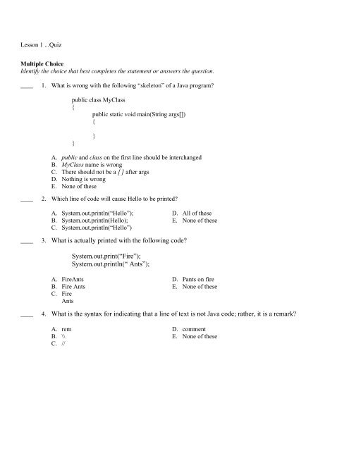 blue pelican java textbook answer key