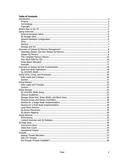 A Practical Hardware Sizing Guide for Sybase IQ