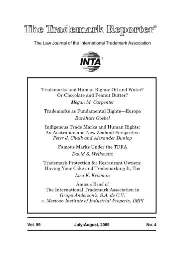 The Law Journal of the International Trademark Association ...