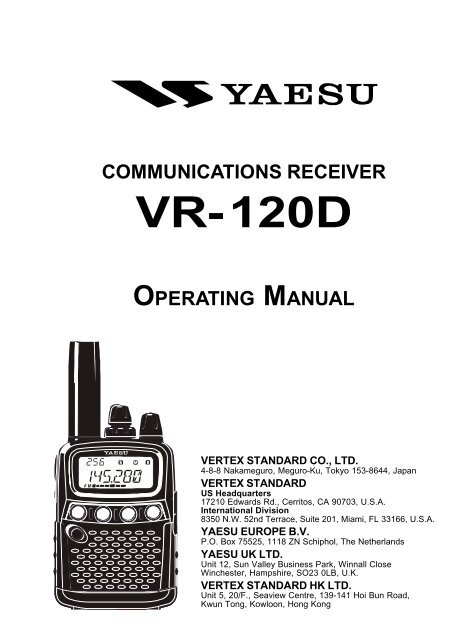 communications receiver vr-120d operating manual - Yaesu UK Ltd