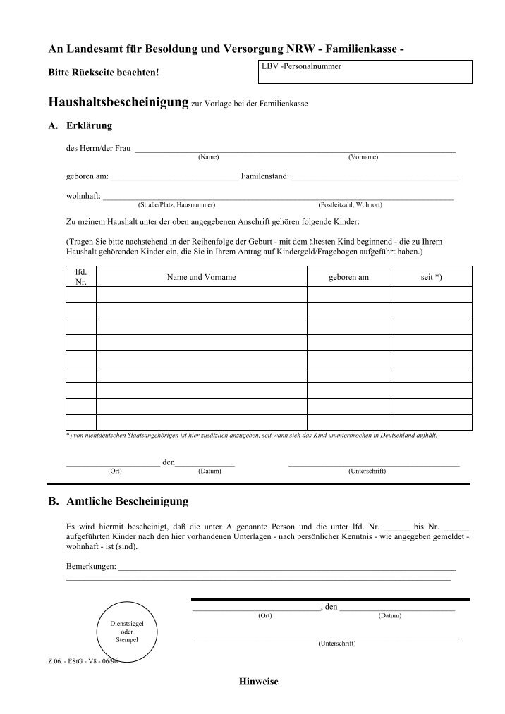 Haushaltsbescheinigung Magazine