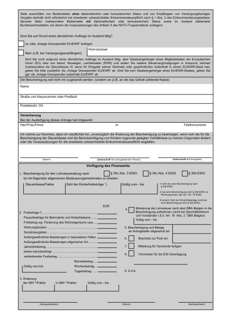 Wie Bekomme Ich Eine Bescheinigung Für Den Lohnsteuerabzug Stets auszufüllen von Be