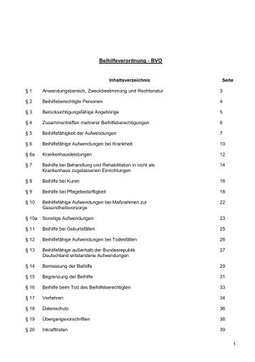 Beihilfeverordnung - LBV - Baden-Württemberg