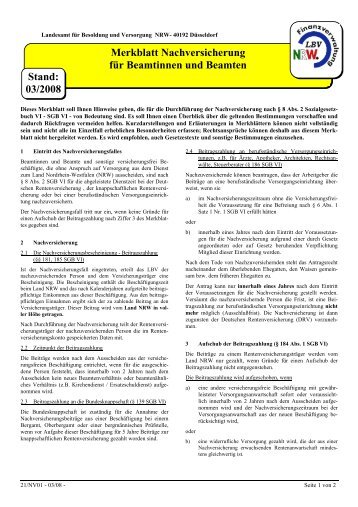Merkblatt Nachversicherung - Landesamt für Besoldung und ...