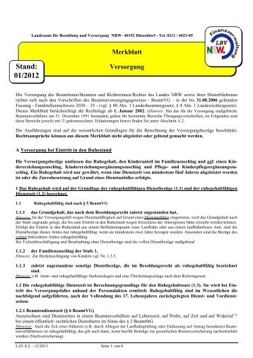 Stand: 01/2012 - Landesamt für Besoldung und Versorgung