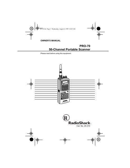 PRO-70 50-Channel Portable Scanner - Radio Shack