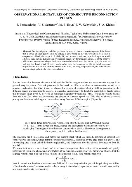 PROBLEMS OF GEOCOSMOS