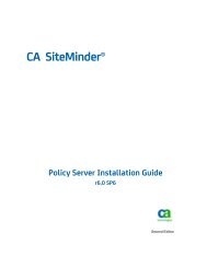 CA SiteMinder Policy Server Installation Guide - CA Technologies