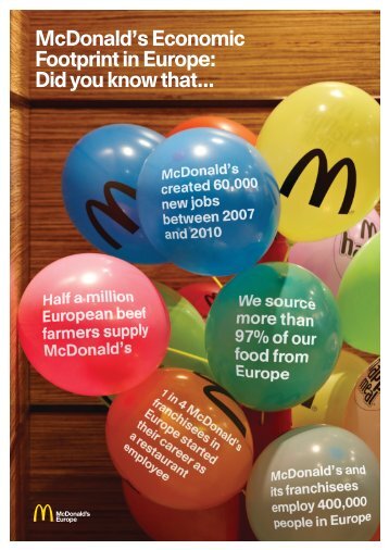 McDonald's Economic Footprint in Europe - McDonalds Virtual ...