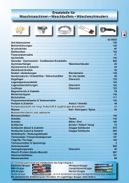 Ersatzteile für Waschmaschinen • Waschbuffets • Wäscheschleudern