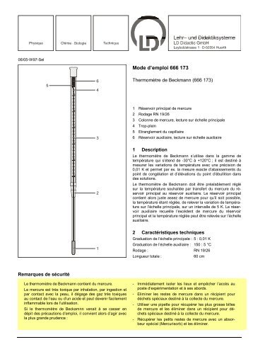 Mode d'emploi 666 173 - LD DIDACTIC