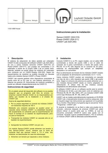 Instrucciones para la instalaciÃ³n - LD DIDACTIC