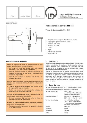 Instrucciones de servicio 555 612 - LD DIDACTIC