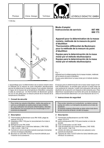 LEYBOLD DIDACTIC GMBH Mode d'emploi Instrucciones de ...