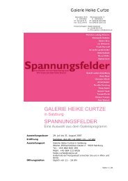 GALERIE HEIKE CURTZE SPANNUNGSFELDER - Basis Wien