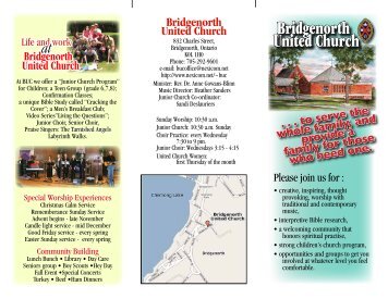 To download the Bridgenorth United Church promotional flier