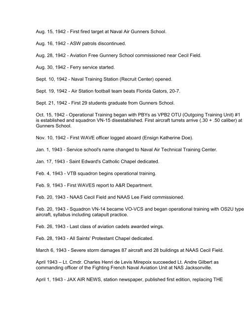Naval Air Station Jacksonville From 1907 to Present - CNIC.Navy.mil ...