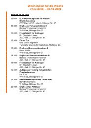 Wochenplan für die Woche vom 28.09. 