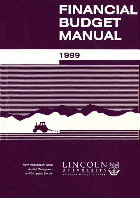 Financial Budget Manual 1999 - Lincoln U Research Archive ...