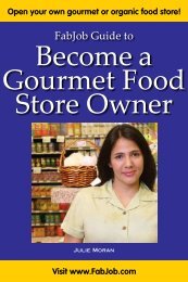 Become a Gourmet Food Store Owner - Fabjob.com
