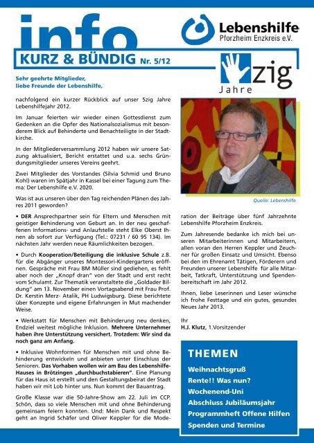 Ausgabe 5/12 als PDF - Lebenshilfe Pforzheim Enzkreis eV