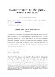 MARKET STRUCTURE AND ENTRY: WHERE'S THE BEEF? - CEPR