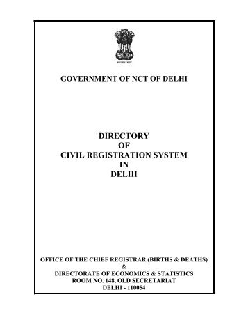 directory of civil registration system in delhi - Directorate of ...