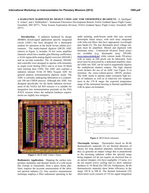 A Radiation Hardened by Design CMOS ASIC for