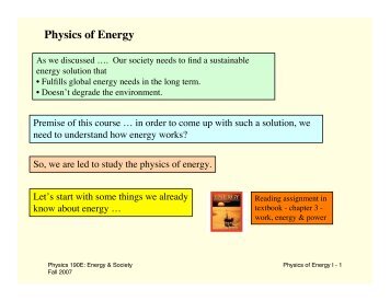 Physics of Energy