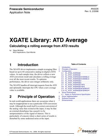 AN3226: XGATE Library: ATD Average - Freescale Semiconductor