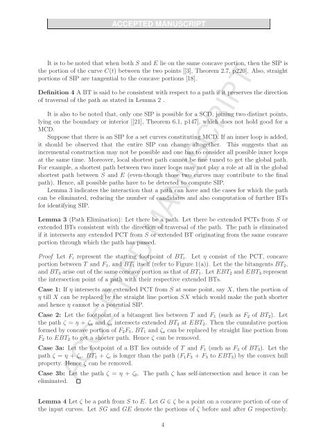 Shortest path in a multiply-connected domain having curved ...